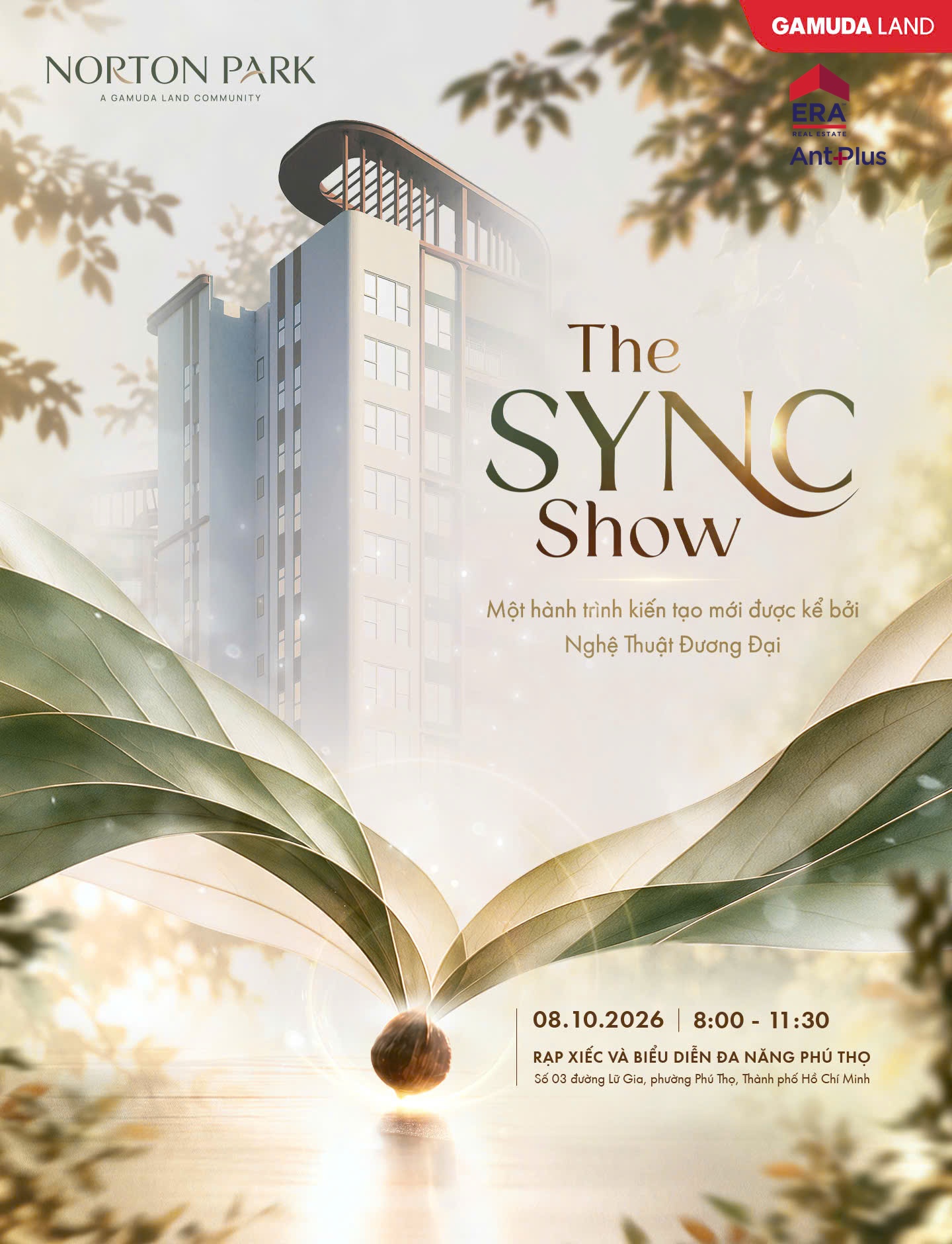 Poster sự kiện The SYNC Show kick-off dự án Norton Park Bình Dương ngày 08/10/2026 tại rạp xiếc Phú Thọ