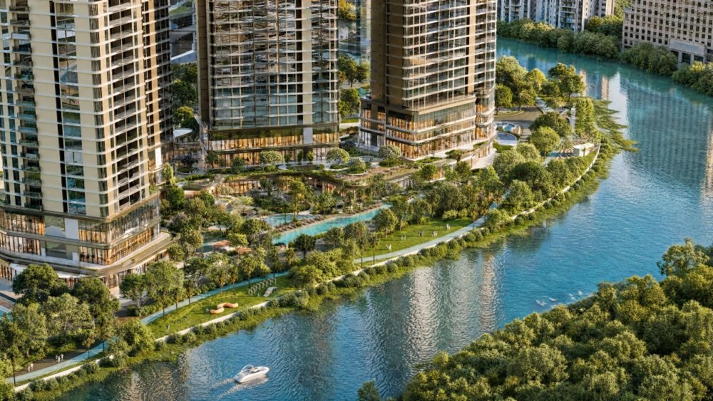 Không gian ven sông bao quanh Palm City Apartments