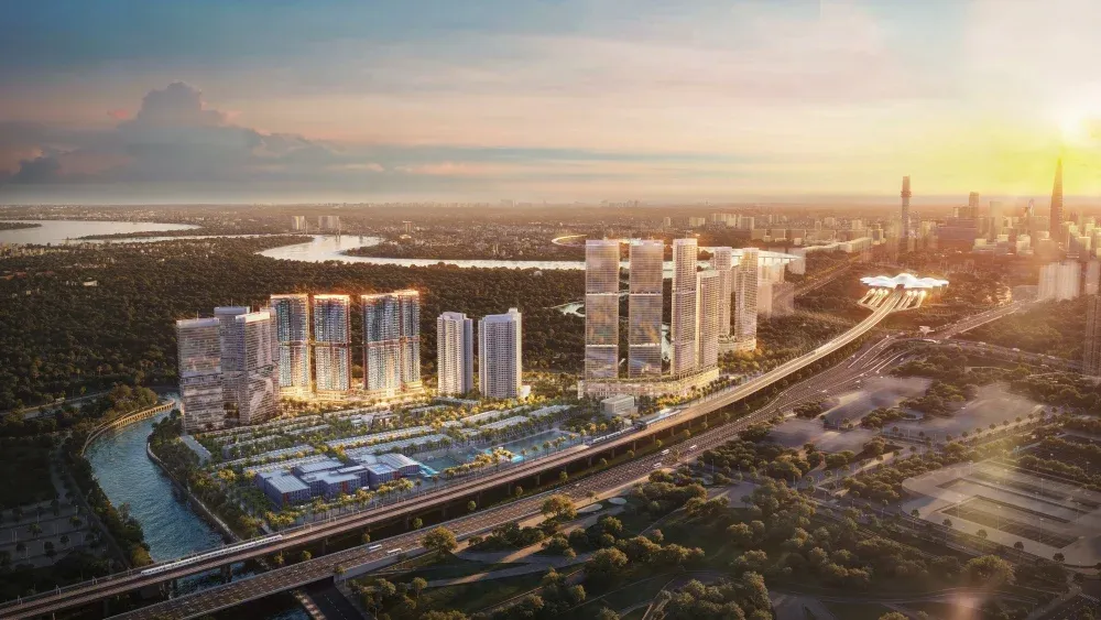 Phối cảnh tổng thể Palm City Apartments và khu đô thị Nam Rạch Chiếc