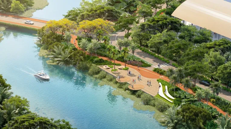 Công viên và đường dạo ven sông Palm City Apartments