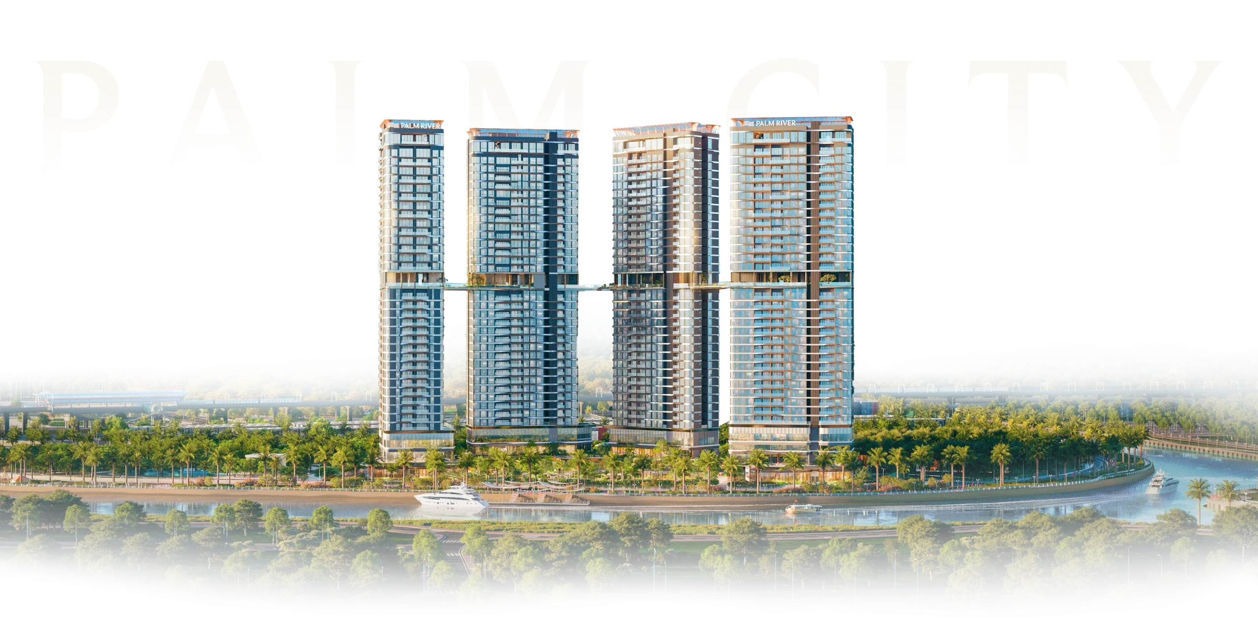 Phối cảnh các tòa tháp Palm River tại Palm City Apartments